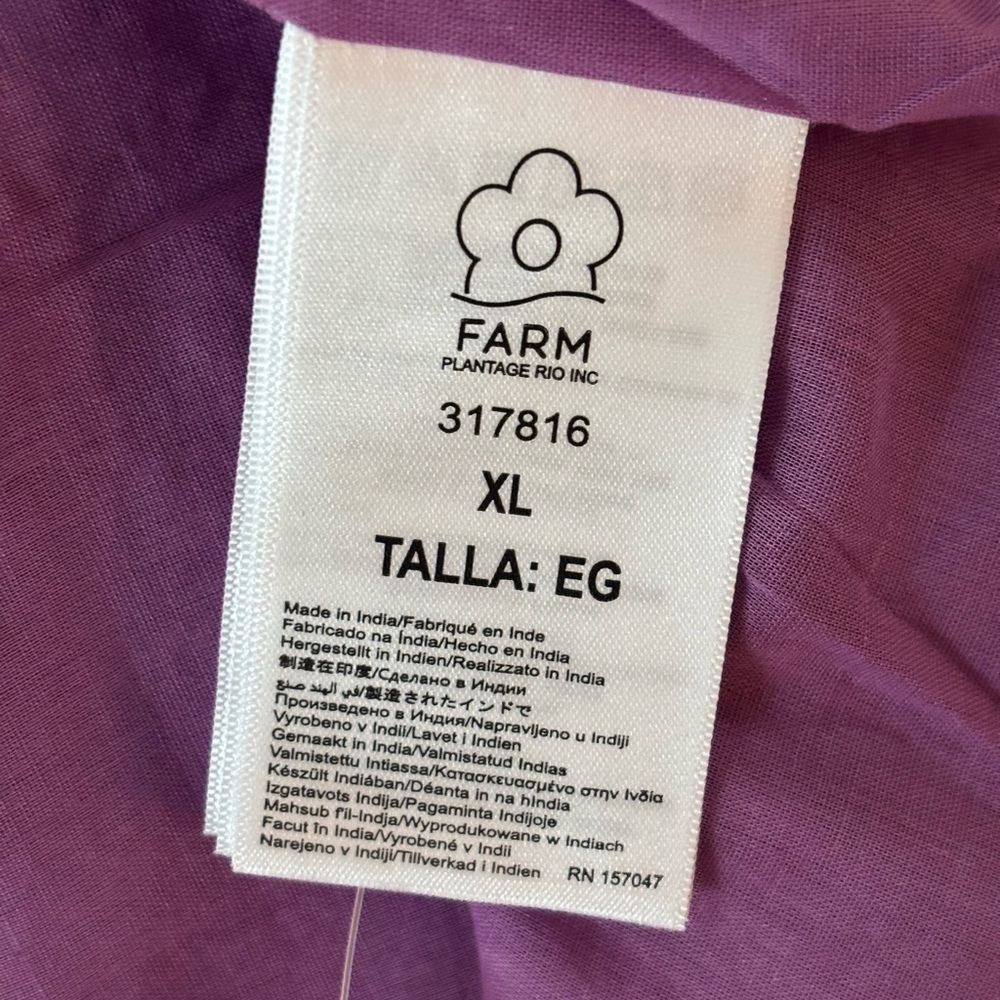 FARM Rio Purple and White Mini Dress - Picture 12 of 13